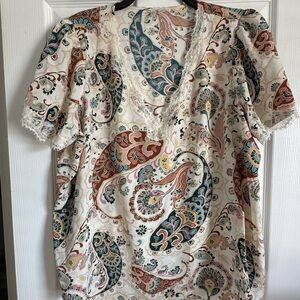 Cato Multicolor Paisley Lace Blouse